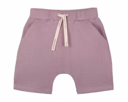 Shorts kortbyxor för barn i våfflad eko bomull - Ljuslila- 86-128cl
