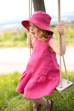 Solhatt för Barn med Brett Brätte- Magenta- 1-10år UV skydd