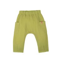 Byxor för baby i ekologisk muslin  -Avocado- 62-86cl
