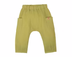 Byxor för baby i ekologisk muslin  -Avocado- 62-86cl