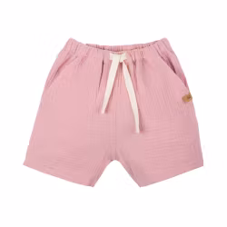 Shorts kortbyxor för barn i ekologisk muslin  -Rosa - 86-128cl