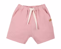 Shorts kortbyxor för barn i ekologisk muslin  -Rosa - 86-128cl