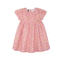 Ljuvlig sommarklänning för barn bomullsvoile rosa blommig –86-128cl