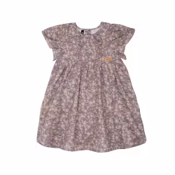 Ljuvlig sommarklänning för barn bomullsvoile taupe blommig –86-128cl