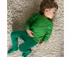 Barn strumpbyxor Emerald green- med halkskydd 1-10år