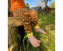 Barn strumpbyxor utan fot - Retro brun - 6mån-5år