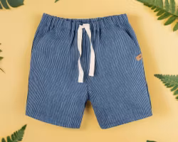 Svalkande linne shorts kortbyxor för barn - randigt blå/vit - 86-128cl