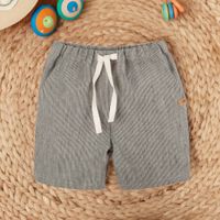 Brun/vit-randiga linne shorts kortbyxor för barn -  86-128cl