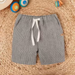 Brun/vit-randiga linne shorts kortbyxor för barn -  86-128cl