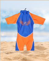 Zunblock UV-dräkt  baby/barn - Rocky blå/orange 74-92cl