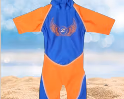Zunblock UV-dräkt  baby/barn - Rocky blå/orange 74-92cl