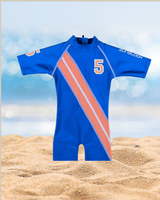 Zunblock UV-dräkt baby/barn - blå/orange 74-92cl