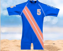 Zunblock UV-dräkt baby/barn - blå/orange 74-92cl
