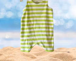 Eiser Tanksuit – Grön/Vit Randig Komfort för Baby 60-98cl