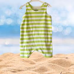 Eiser Tanksuit – Grön/Vit Randig Komfort för Baby 60-98cl