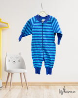 Pyjamas för baby blå/turkos 50/62/68cl tjock mysig bomull