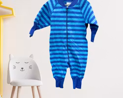 Pyjamas för baby blå/turkos 50/62/68cl tjock mysig bomull