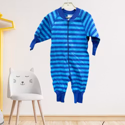 Pyjamas för baby blå/turkos 50/62/68cl tjock mysig bomull