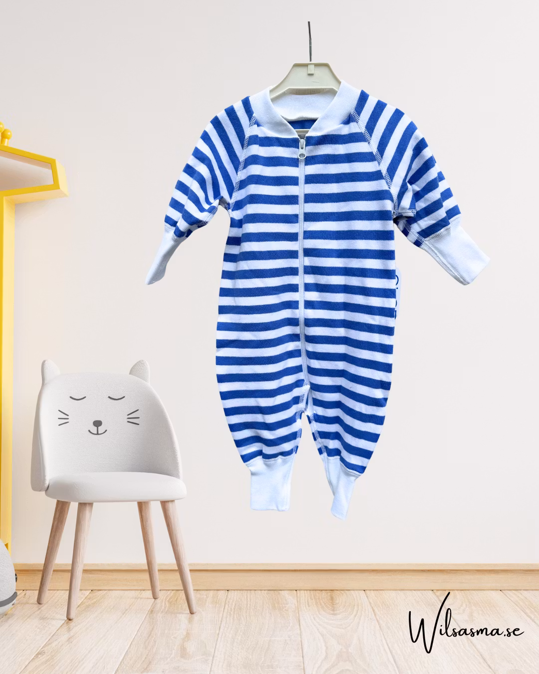 Pyjamas för baby randig blå vit