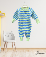 Pyjamas för baby Ljusblå/ljusgrön 50/62/68cl tjock mysig bomull
