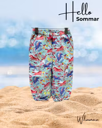 Sommarbyxor gröna söta hästar -12-18mån