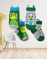 Ezsox barn strumpor - Dinosaurier 2-pack (31-34) med halkskydd