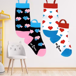 Ezsox barn strumpor - Hjärtan 2-pack (31-34) med halkskydd