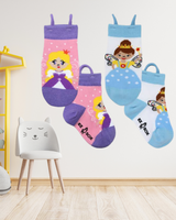 Ezsox barn strumpor - Älva o Prinsessa 2-pack (31-34) med halkskydd