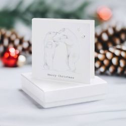 Julkort + Örhängen i sterlingsilver - Isbjörnar