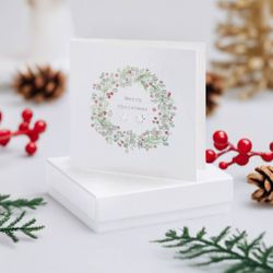 Julkort + Örhängen i sterlingsilver - Julkrans