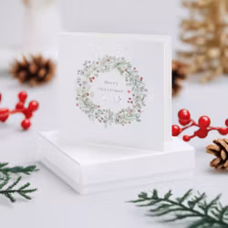 Julkort + Örhängen i sterlingsilver - Julkrans