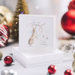 Julkort + Örhängen i sterlingsilver kanin