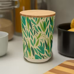 Förvaringsburk bambu med trälock  Large - Tårpil