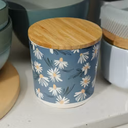 Förvaringsburk bambu med trälock small - Prästkrage