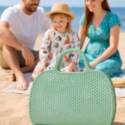 Sage (sjögräs grön) retro strand väska i mesh – sommarens snyggaste (och smartaste) accessoar