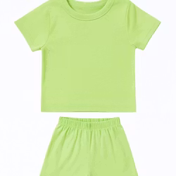 Sommar pyjamas barn shorts +T-shirt Lime 80-130cl