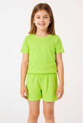 Sommar pyjamas barn shorts +T-shirt Lime 80-130cl