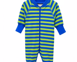Pyjamas för baby blå/limegrön 50/62/68cl tjock mysig bomull