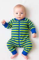 Pyjamas för baby blå/limegrön 50/62/68cl tjock mysig bomull