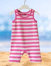 Eiser Tanksuit – Rosa/Vit Randig Komfort för Baby 50-98cl