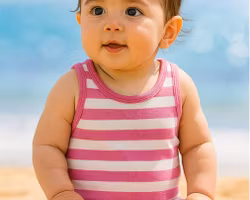 Eiser Tanksuit – Rosa/Vit Randig Komfort för Baby 50-98cl