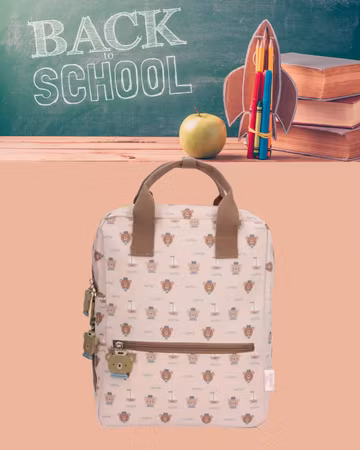 Skolryggsäck beige för Barn från Eef Lillemor – Stilren, Vattentät & Miljövänlig (5–9 år)