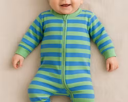 Pyjamas för baby Ljusblå/ljusgrön 50/62/68cl tjock mysig bomull