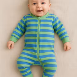 Pyjamas för baby Ljusblå/ljusgrön 50/62/68cl tjock mysig bomull