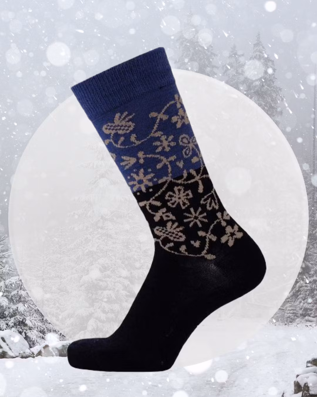 inspo dam och herr strumpor Strumpa Merinoull Garden Blå -35-45