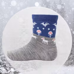 Barnstrumpa Merinoull Nature - ljusgrå/ljusblå 16-34