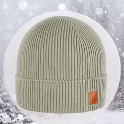 Mössa barn vuxen ribbad merinoull - Sjögrön (5år och uppåt)