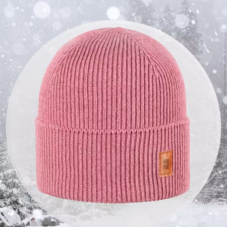 Vinter Mössa merinoull blandning Dusty pink -Barn/ vuxen 12mån - vuxen
