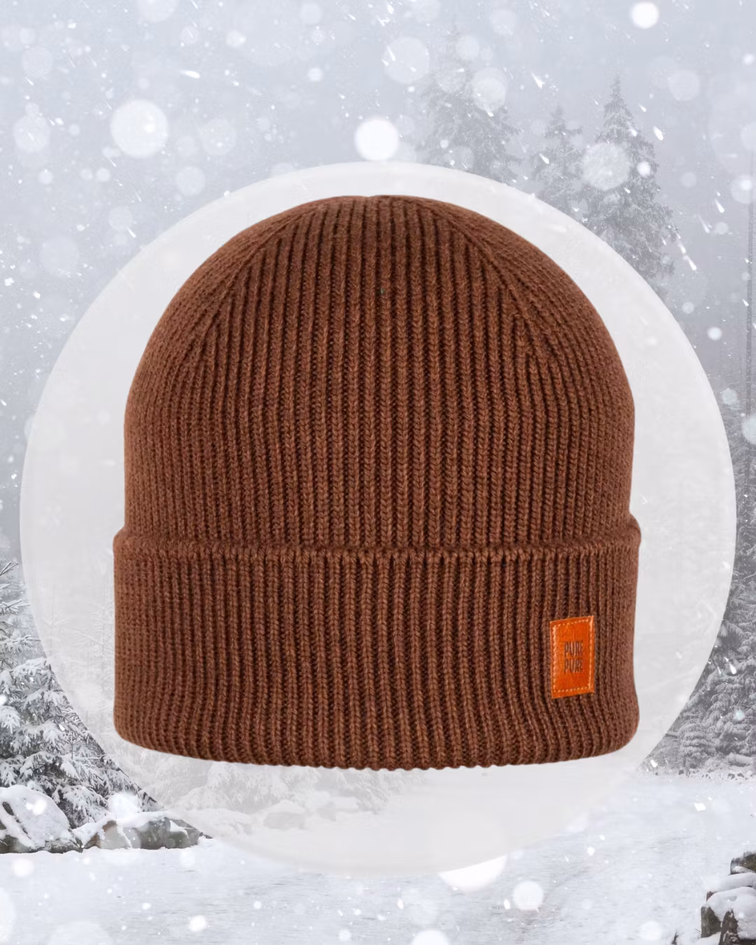 Inspo vinterkläder Vinter Mössa merinoull blandning Valnöt -2år - vuxen