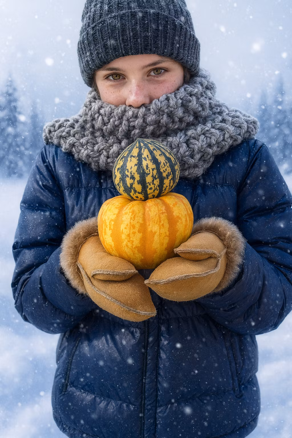 barnvantar i lammskinn